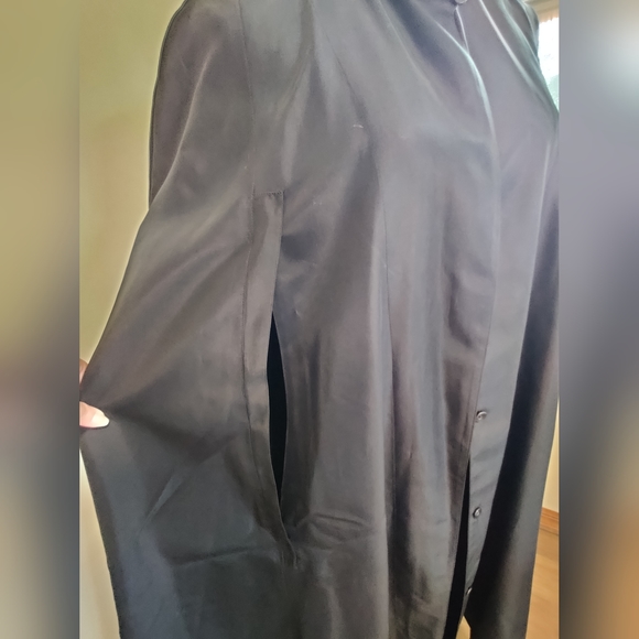 Vintage Black Hooded Cape, Cloak Coat, MidCentury 1950 Theatre Opera Cape Gothic - Picture 5 of 10